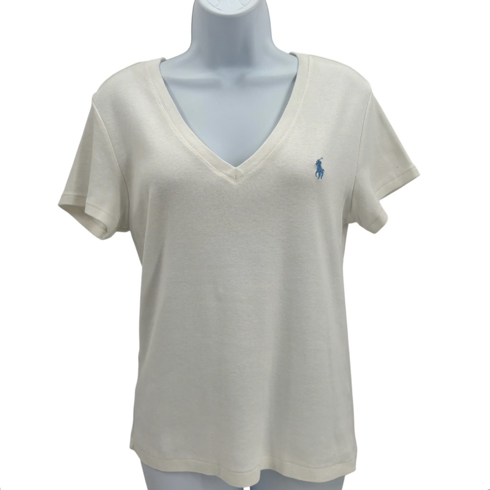 Ralph Lauren Sport White Cotton Jersey V-Neck T-Shirt Sz.XL - Picture 2 of 7